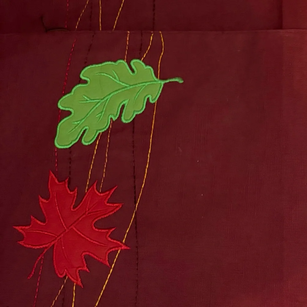 Aman Autumn Leaf Embroidered Table Linens Heavy Placemats